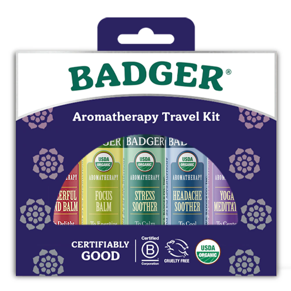 Badger Organic Aromatherapy Travel Kit 5 Pack -- 0.15 oz