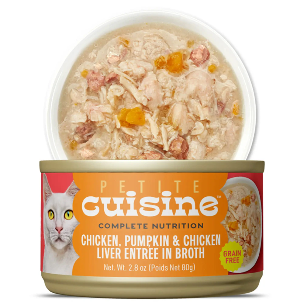 Petite Cuisine Wet Cat Food Entree in Broth Chicken with Pumpkin & Chicken Liver -- 2.8 oz