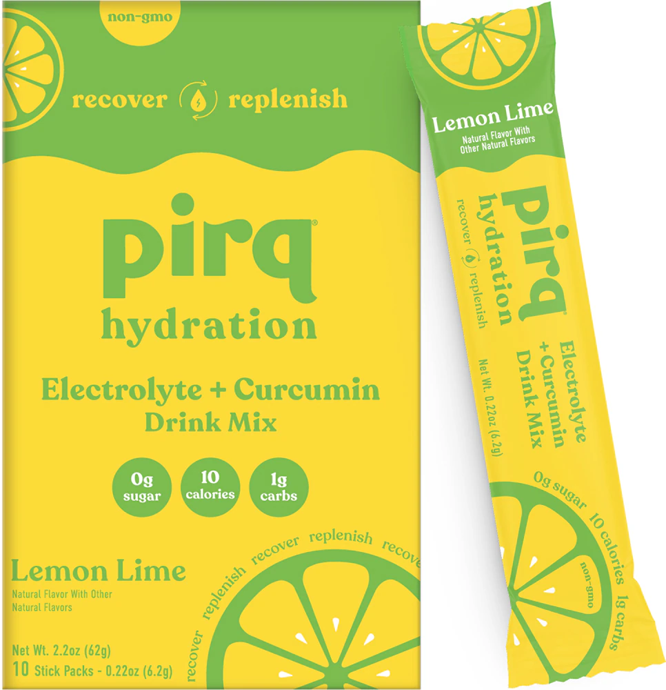 Pirq Electrolyte Drink Mix - Hydration Powder Packets Lemon Lime -- 10 Packets