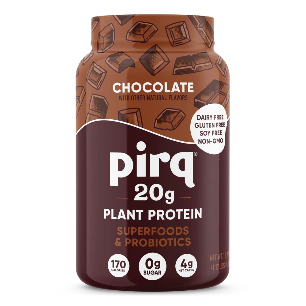 Pirq Plant Protein Superfoods Powder Decadent Chocolate -- 18.77 oz