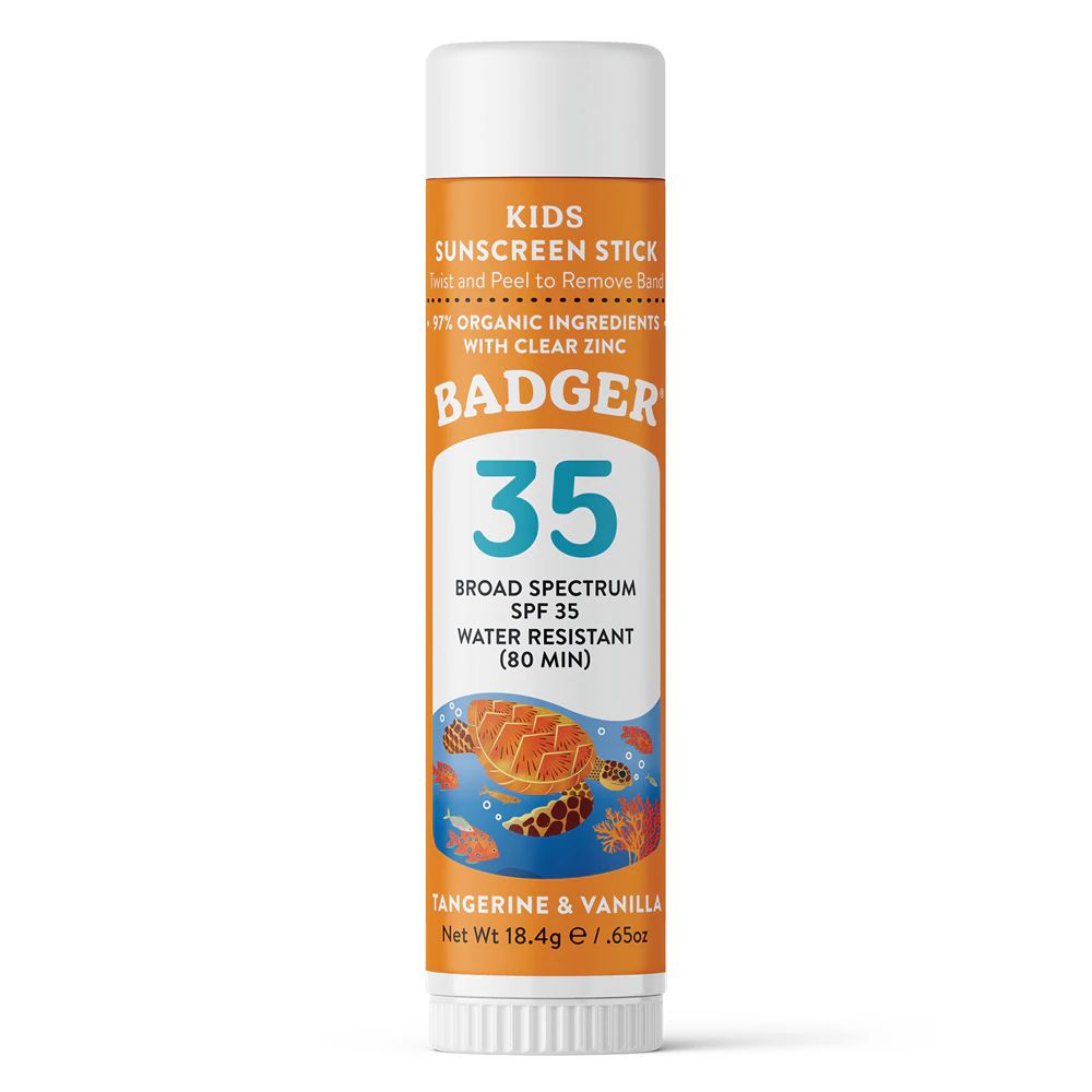 Badger SPF 35 Kids Mineral Sunscreen Face Stick -- 0.65 oz