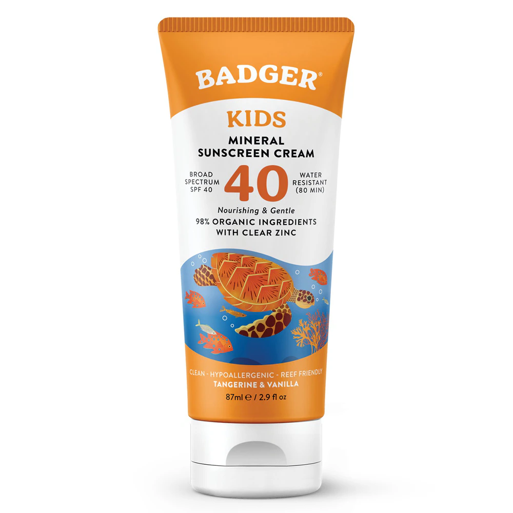 Badger SPF 40 Kids Mineral Sunscreen Cream -- 2.9 oz