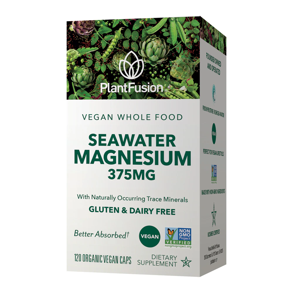 PlantFusion Whole Food Seawater Magnesium -- 375 mg - 120 Vegan Capsules