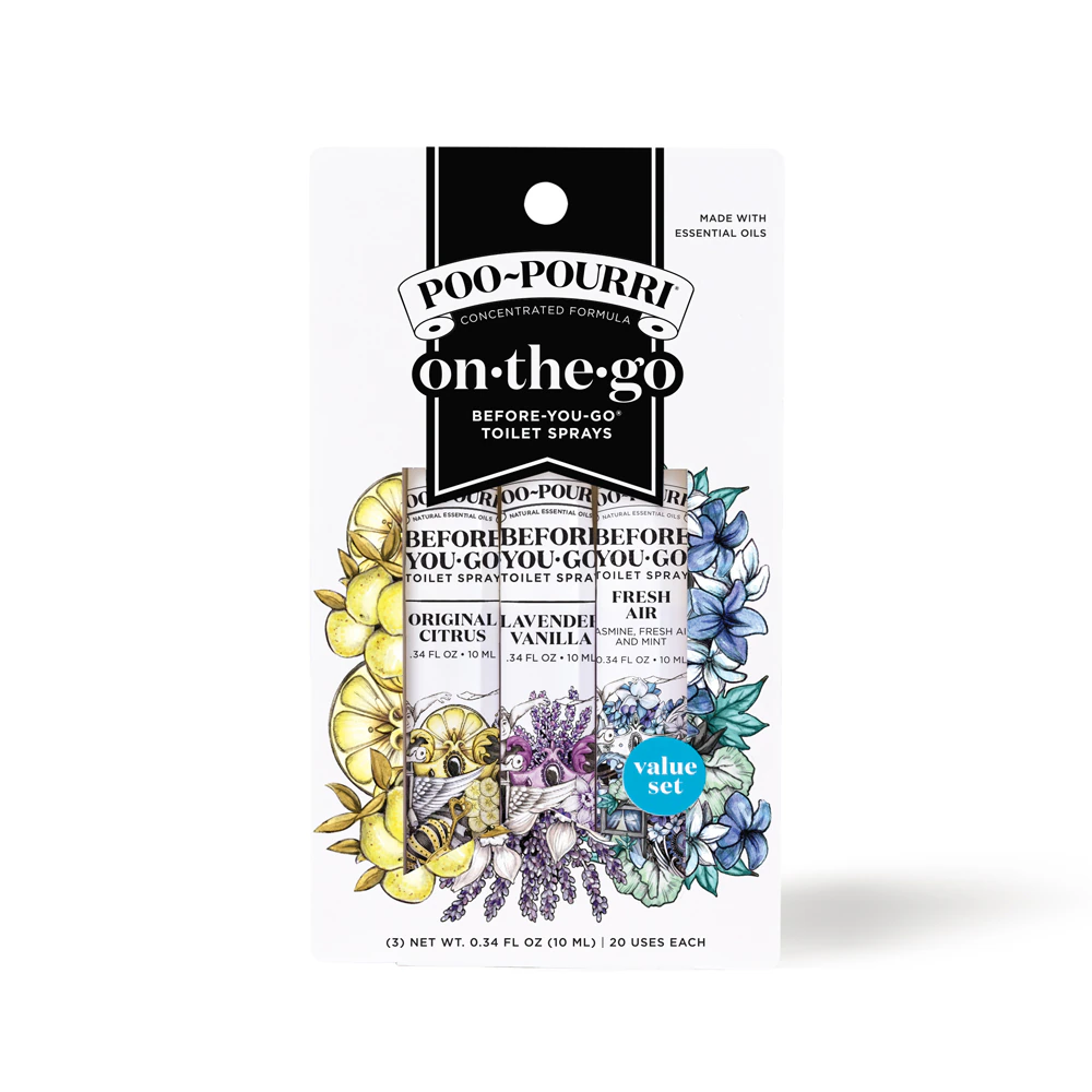 Poo-Pourri Toilet Spray On-The Go Set - 3 Pack Travel Size Sprays -- 1 Set