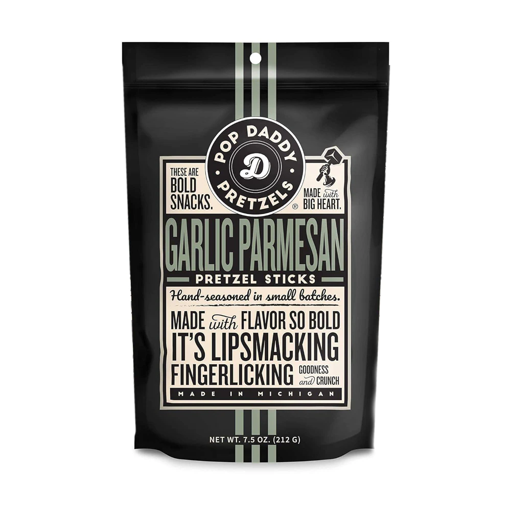Pop Daddy Pretzel Sticks Garlic Parmesan -- 7.5 oz