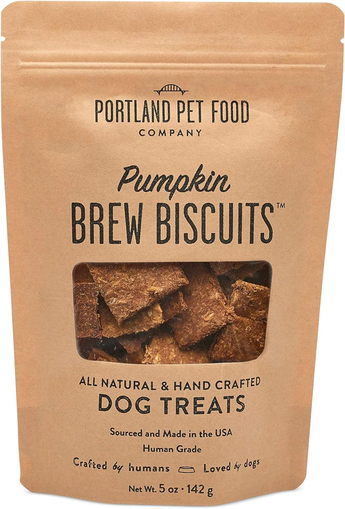 Portland Pet Food Dog Treats Brew Biscuits All Natural Pumpkin -- 5 oz