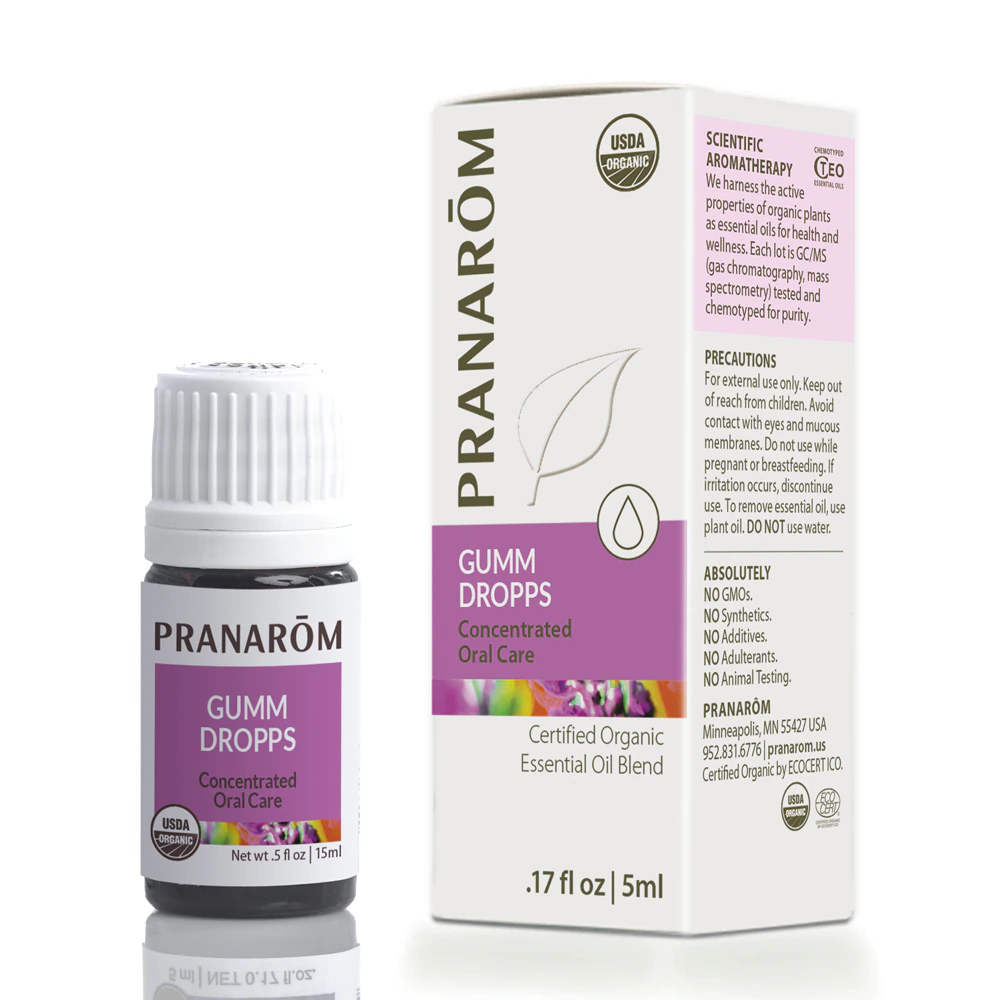 Pranarom Organic Gumm Dropps Essential Oil for Teeth & Gum -- 0.17 fl oz
