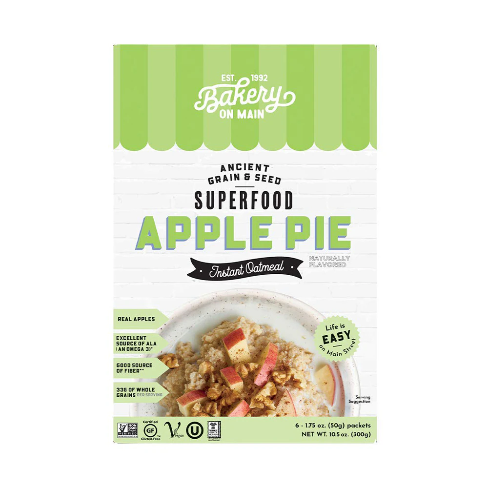 Bakery On Main Gluten Free Ancient Grains & Seeds Instant Oatmeal Apple Pie -- 6 Packets