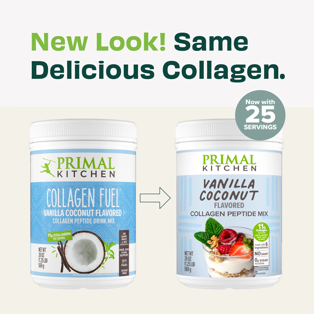 Primal Kitchen Collagen Fuel Collagen Peptide Drink Mix Vanilla Coconut -- 24 Servings