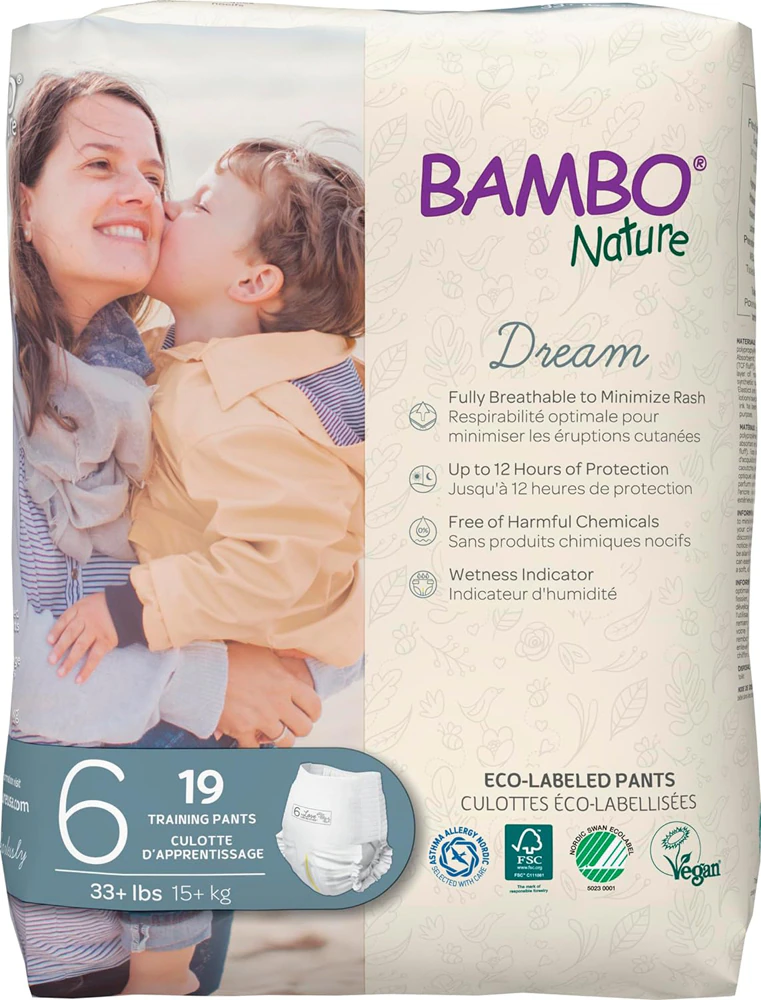 Bambo Nature Dream Training Pants - 19 Diapers -- Size 6