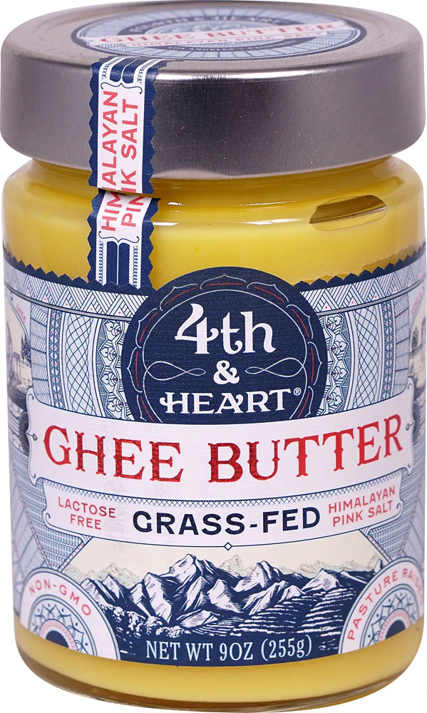 4th & Heart Lactose Free Grass-Fed Ghee Butter Himalayan Pink Salt -- 9 oz