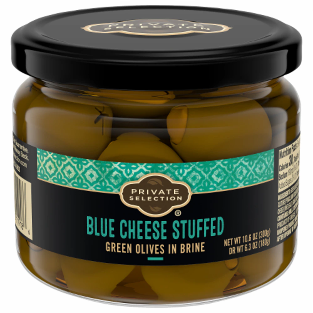 Private Selection Blue Cheese Stuffed Green Olives in Brine -- 10.6 oz