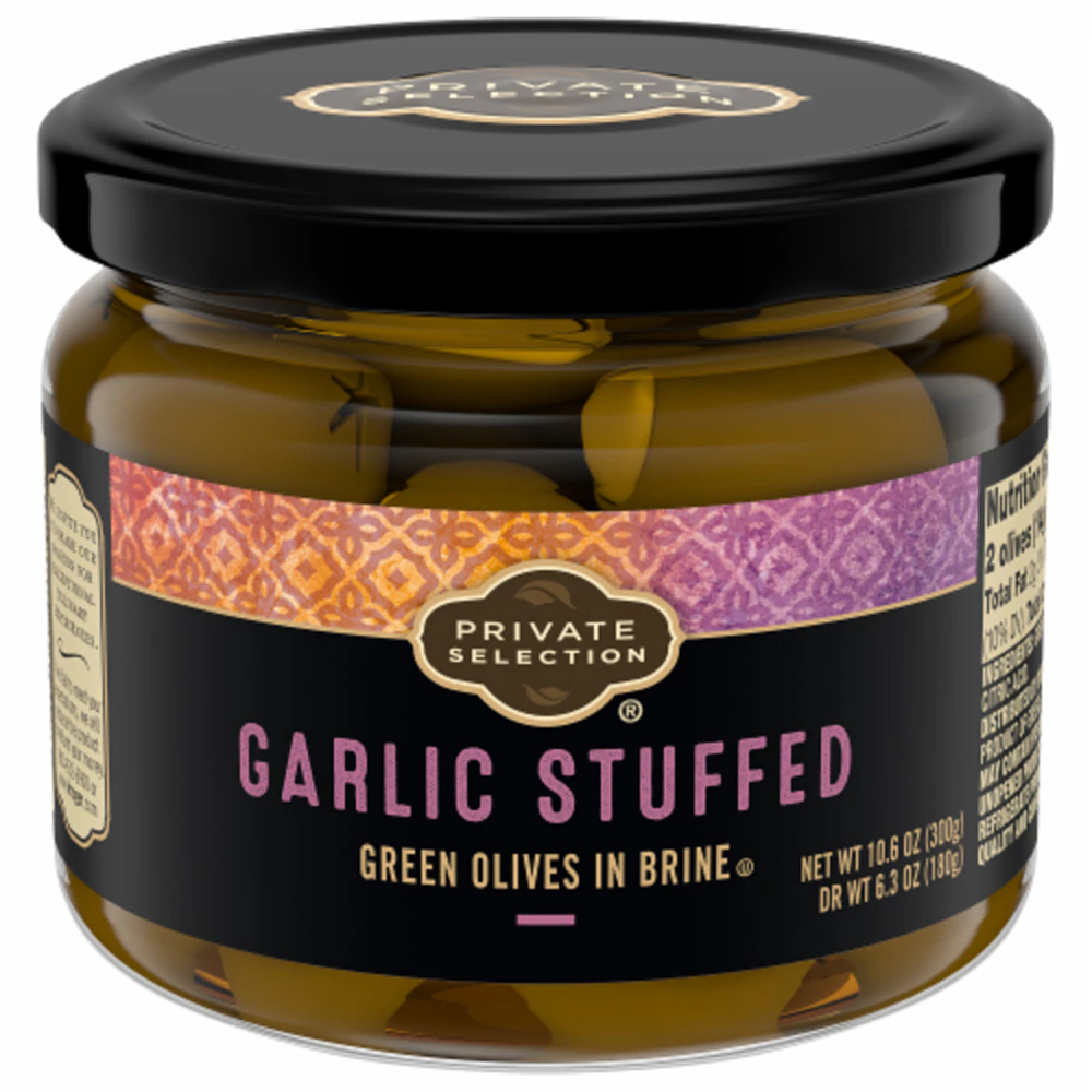 Private Selection Garlic Stuffed Green Olives in Brine -- 10.6 oz