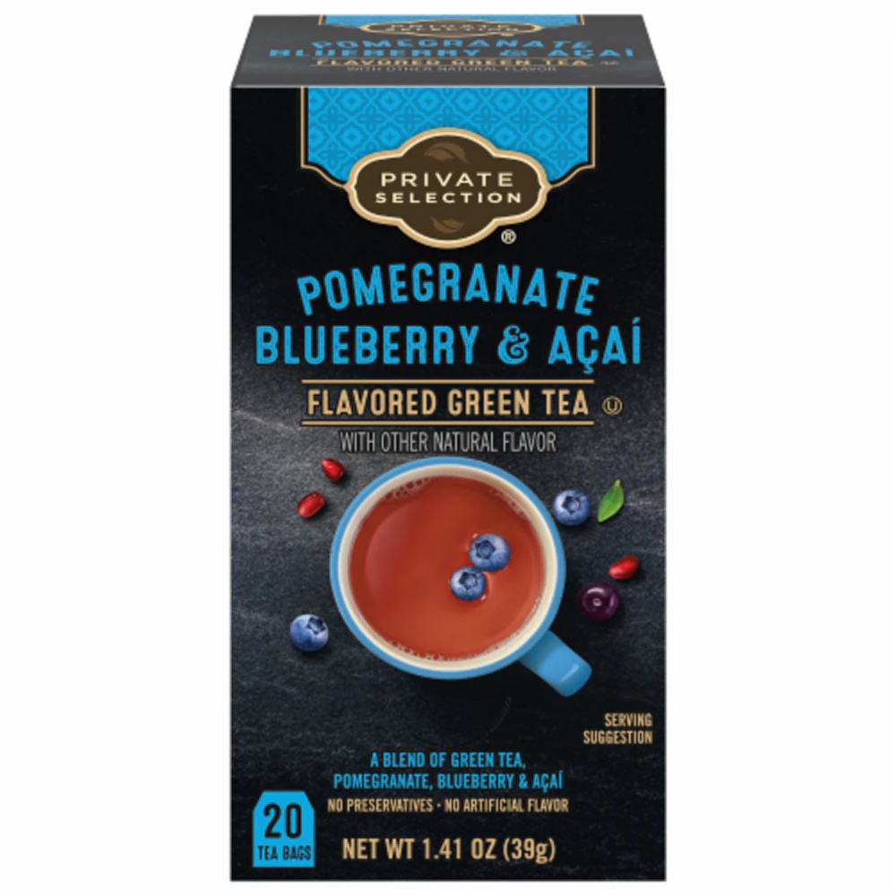 Private Selection Green Tea Pomegranate, Blueberry, & Acai -- 20 Tea Bags
