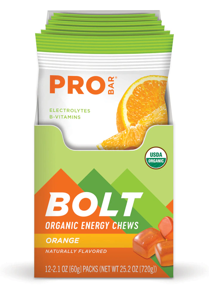 PROBAR Bolt Organic Energy Chews - Gluten Free Orange -- 12 Pouches