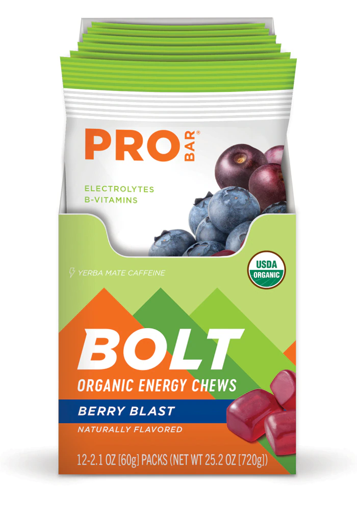 PROBAR Bolt Organic Energy Chews - Gluten Free Berry Blast -- 12 Pouches