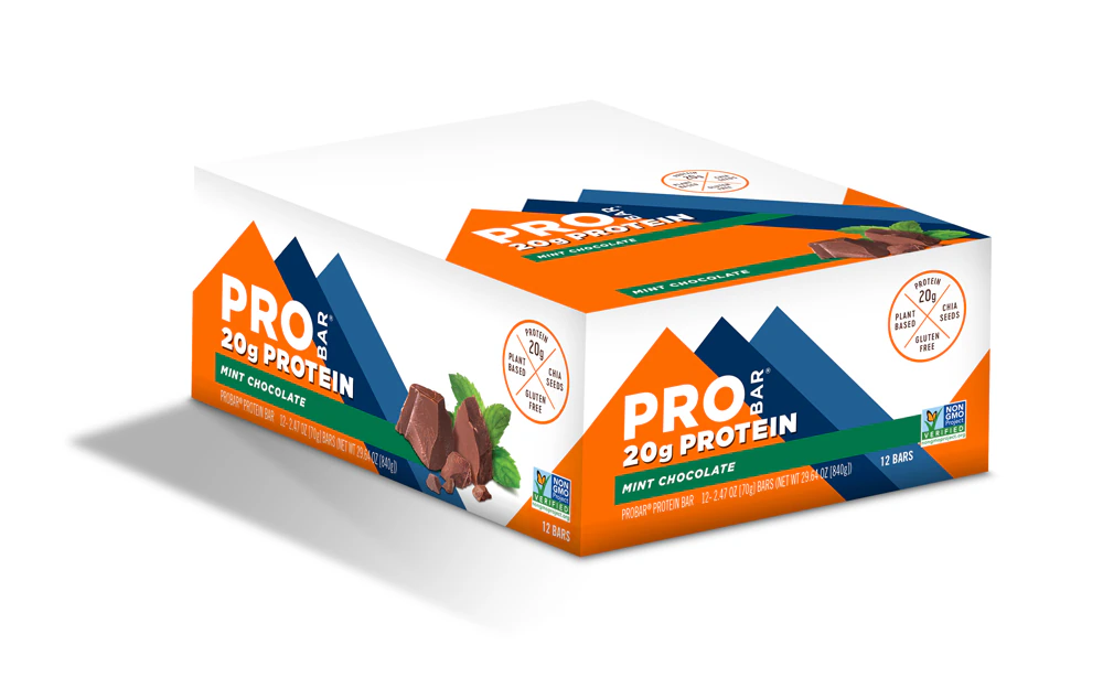 PROBAR PROTEIN 20g Plant-Based Protein Bar - Gluten Free Mint Chocolate -- 12 Bars