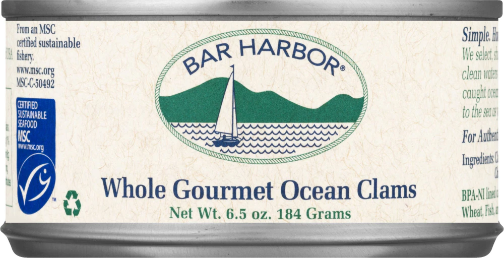 Bar Harbor Whole Gourmet Ocean Clams -- 6.5 oz