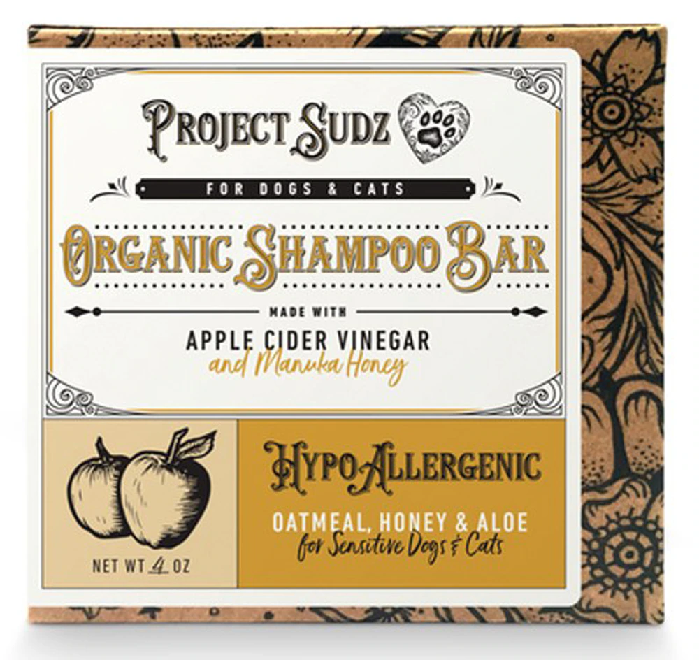 Project Sudz Dog & Cat Organic Shampoo Bar HypoAllergenic -- 4 oz