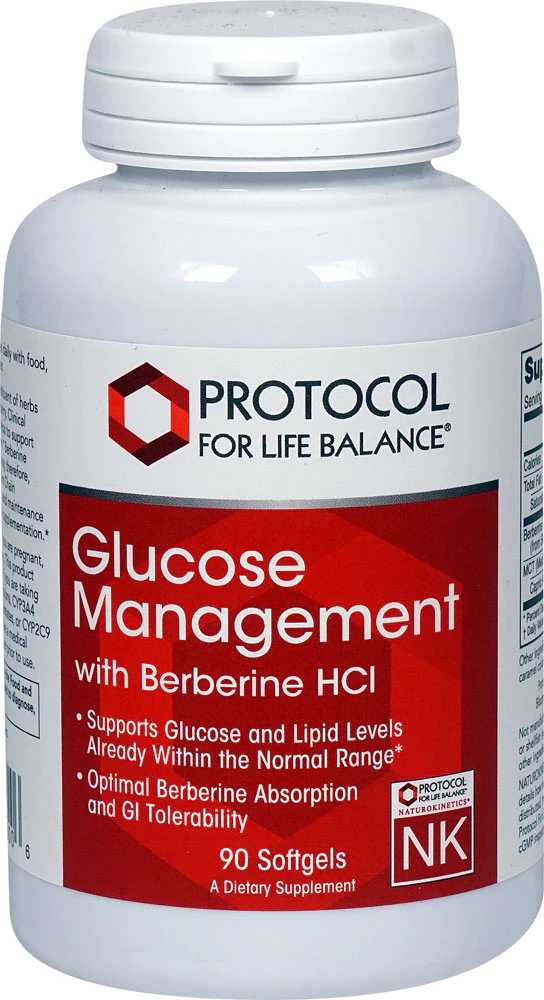 Protocol For Life Balance Glucose Management with Berberine HCl -- 90 Softgels