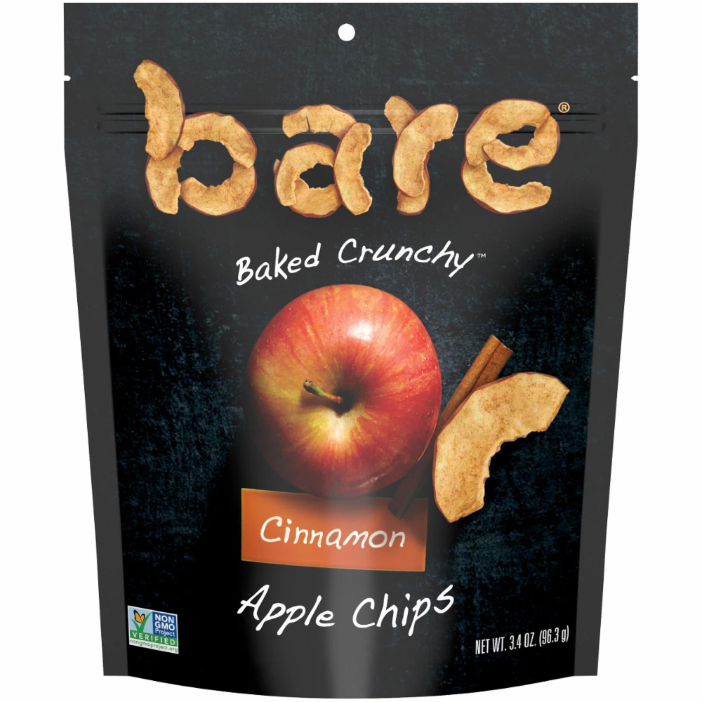Bare Non-GMO Baked Crunchy Apple Chips Cinnamon -- 3.4 oz