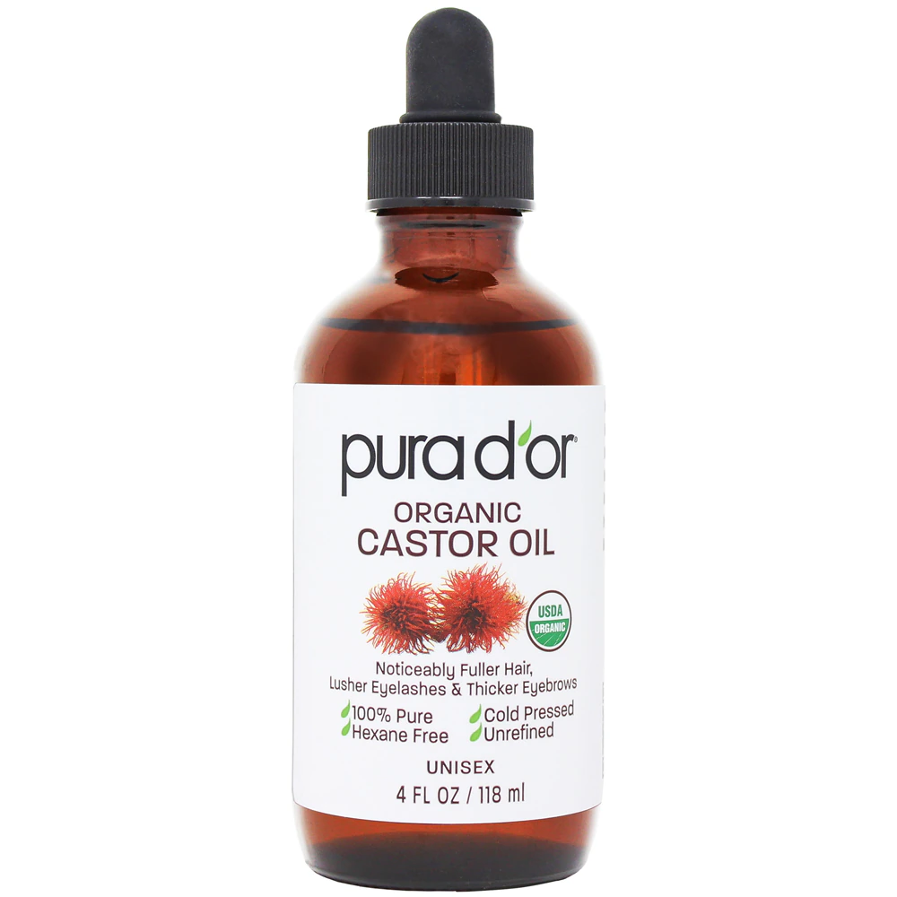 Pura D'or Organic Castor Oil -- 4 fl oz