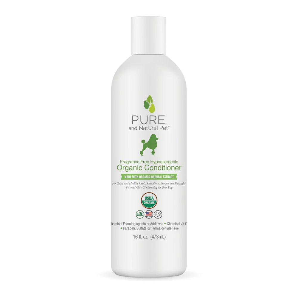Pure and Natural Pet Organic Dog Conditioner Hypoallergenic Fragrance Free -- 16 fl oz