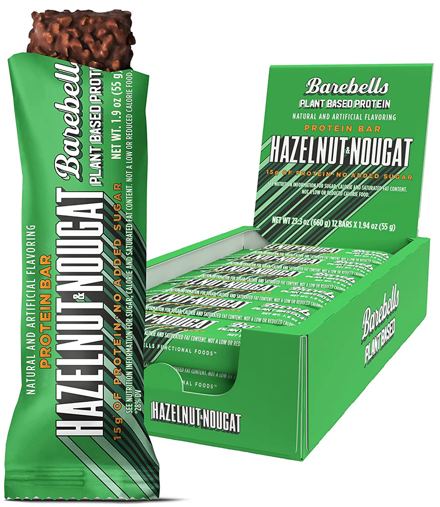 Barebells Plant-Based Protein Bar Hazelnut Nougat -- 12 Bars