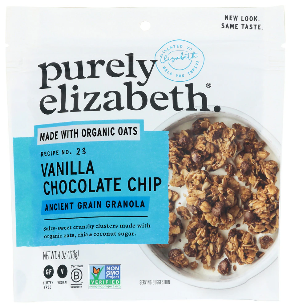 Purely Elizabeth Gluten Free Ancient Grain Granola Salty-Sweet Crunchy Clusters Vanilla Chocolate Chip -- 4 oz