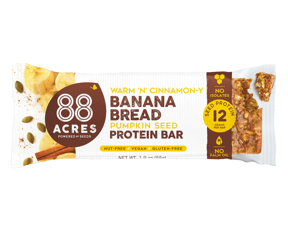 88 ACRES Nut Free Pumpkin Seed Protein Bar Banana Bread -- 1.9 oz