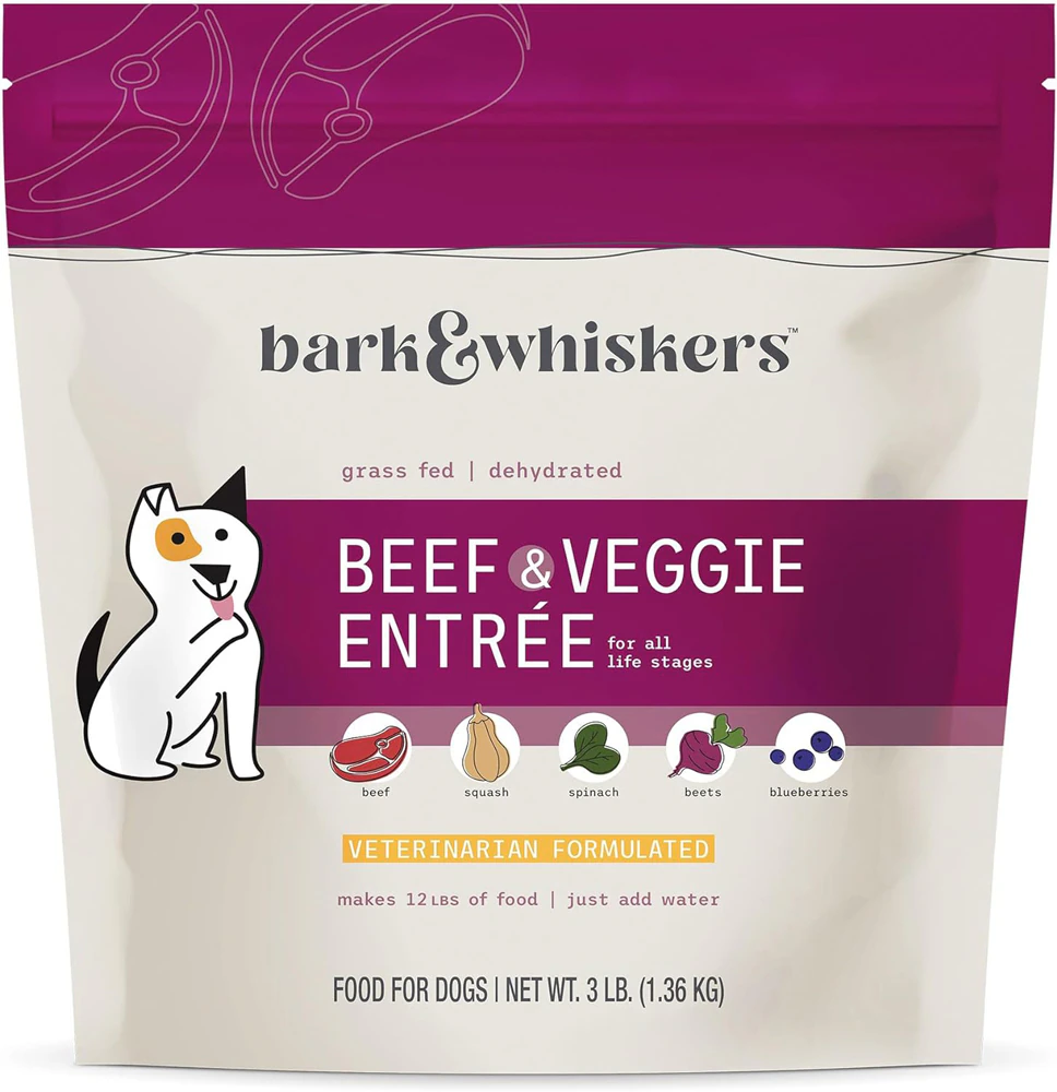 Bark & Whiskers Dehydrated Dog Food Beef & Veggie -- 3 lbs