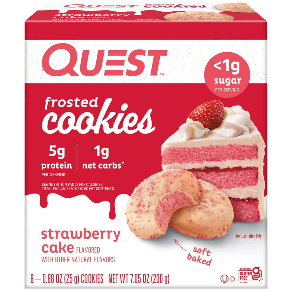 Quest Nutrition Frosted Cookies Strawberry Cake -- 8 Cookies