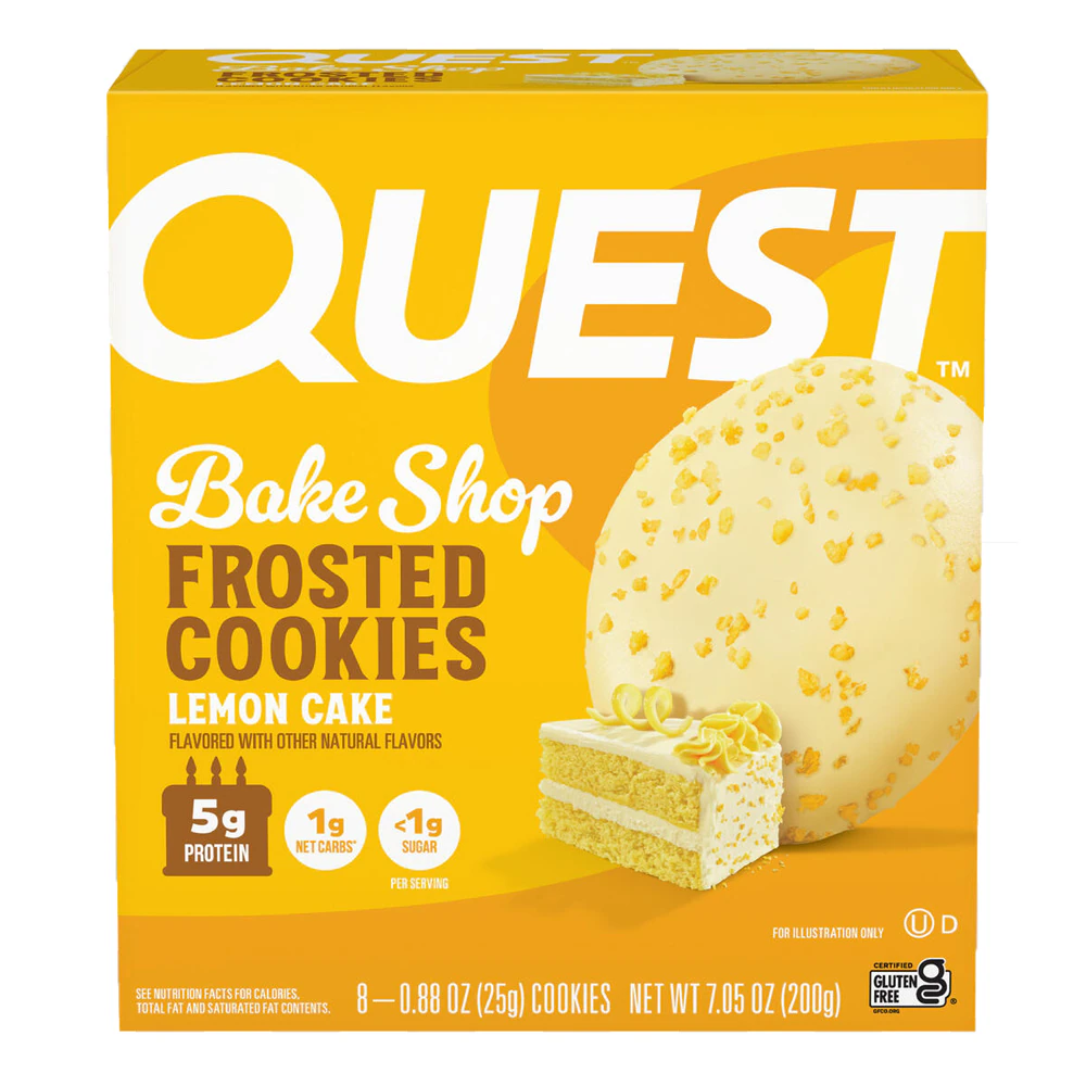Quest Nutrition Frosted Cookies Lemon Cake -- 8 Cookies