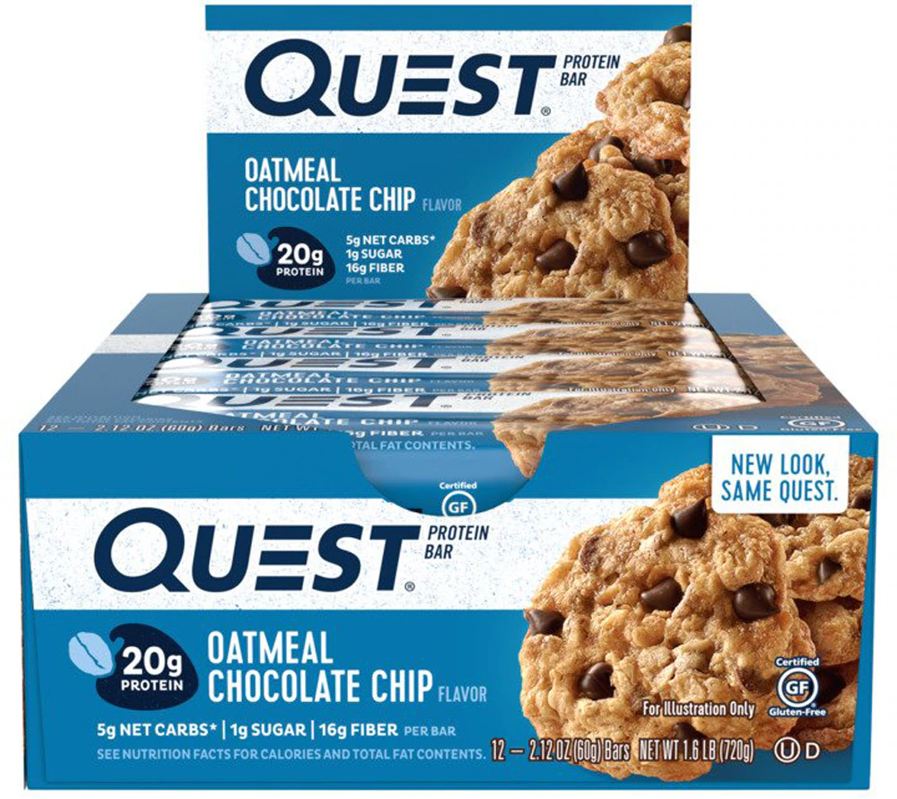 Quest Nutrition QuestBar Protein Bar Oatmeal Chocolate Chip -- 12 Bars