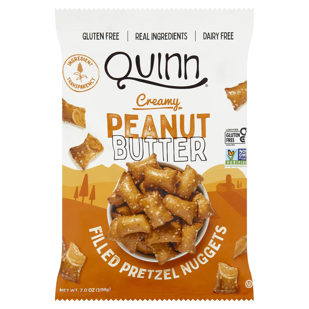 Quinn Snacks Filled Pretzel Nuggets Peanut Butter -- 7 oz