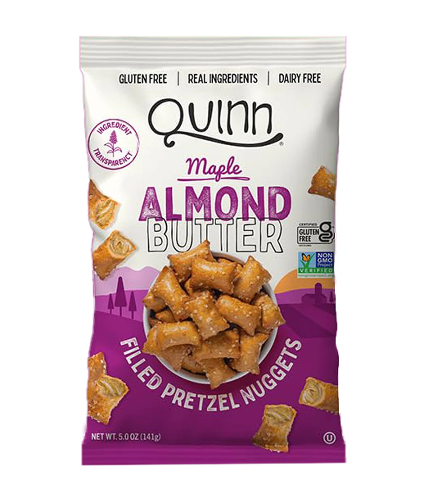 Quinn Snacks Plant Based Filled Pretzel Nuggets Almond Butter -- 5 oz