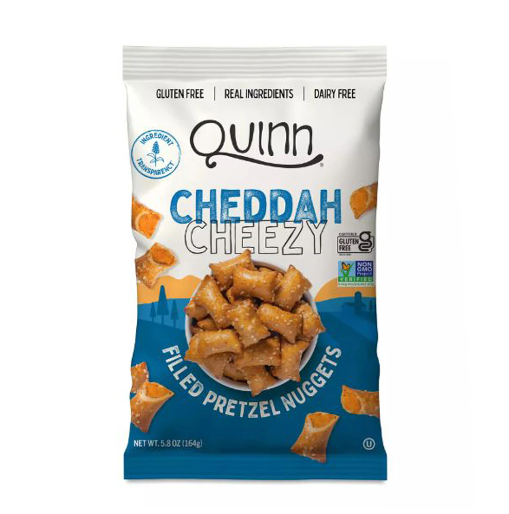 Quinn Snacks Plant Based Pretzel Nuggets Filled Cheddah Cheezy -- 5.8 oz