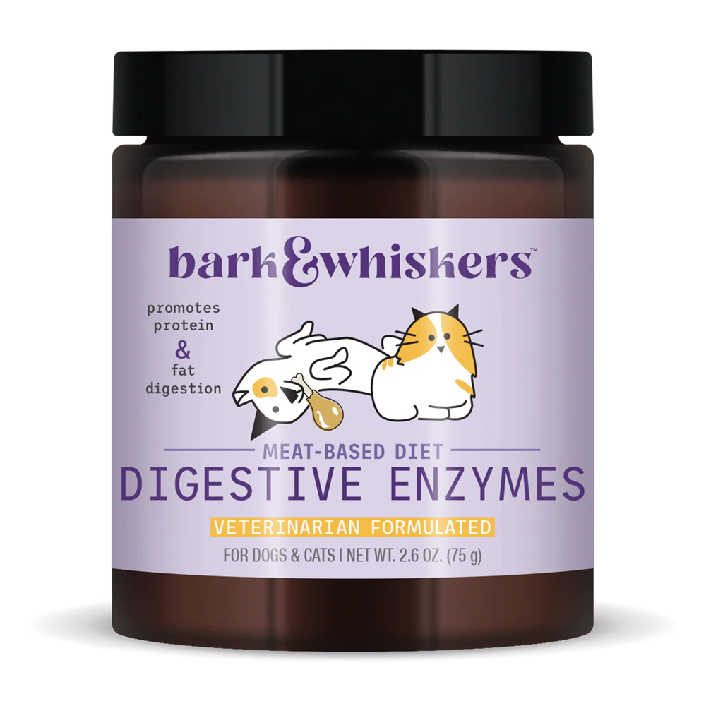 Bark & Whiskers Meat Based Diet Digestive Enzymes Supplement Powder for Dogs & Cats -- 2.6 oz