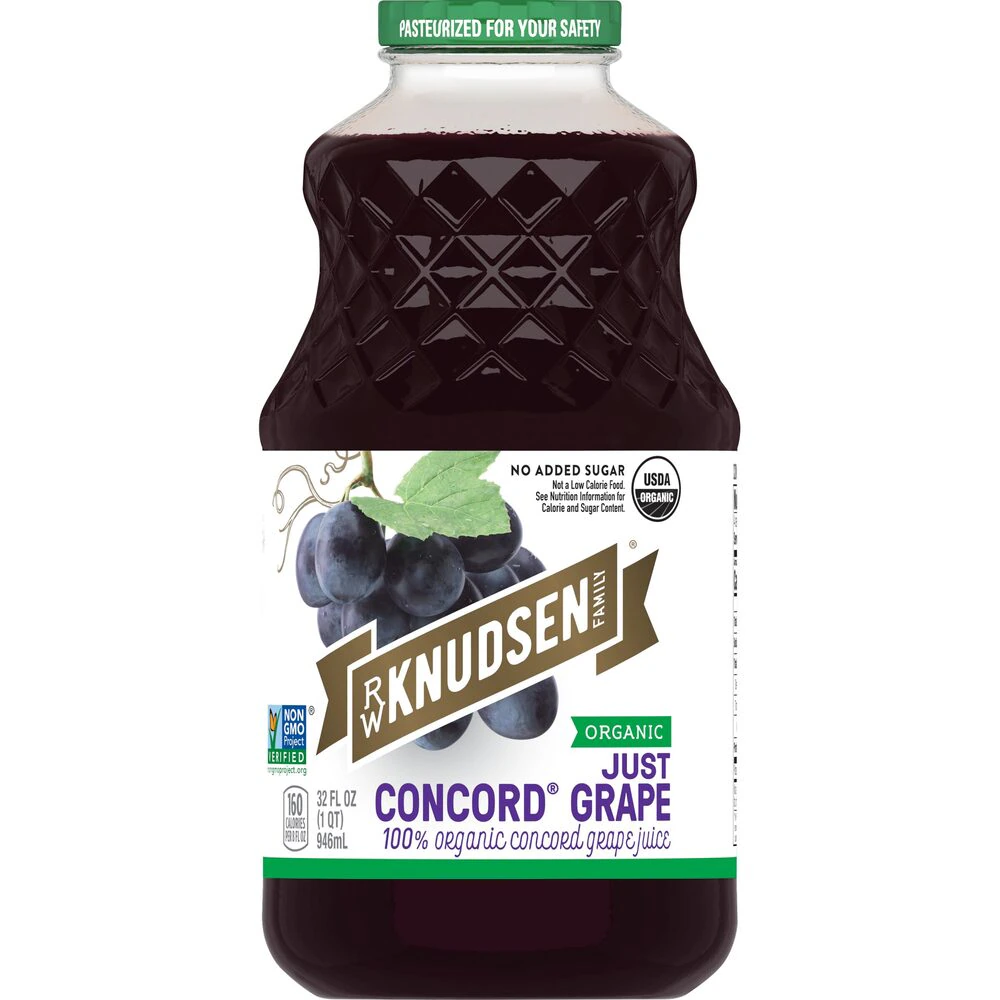 R.W. Knudsen Family Organic Juice Just Concord Grape -- 32 fl oz