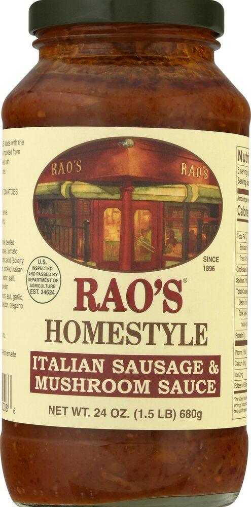 Rao's Homemade Homestyle All Natural Pasta Sauce Italian Sausage & Mushroom -- 24 oz