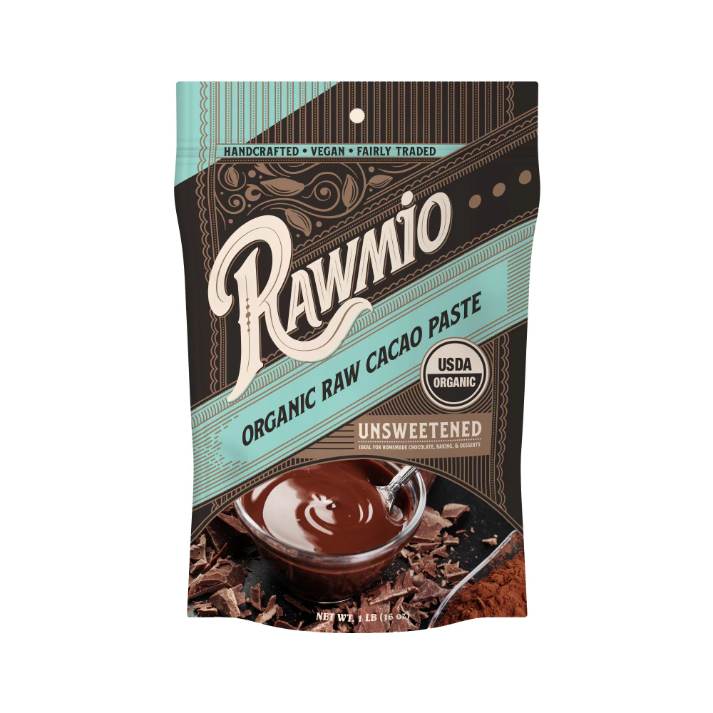 Rawmio Organic Raw Cacao Paste Unsweetened -- 16 oz