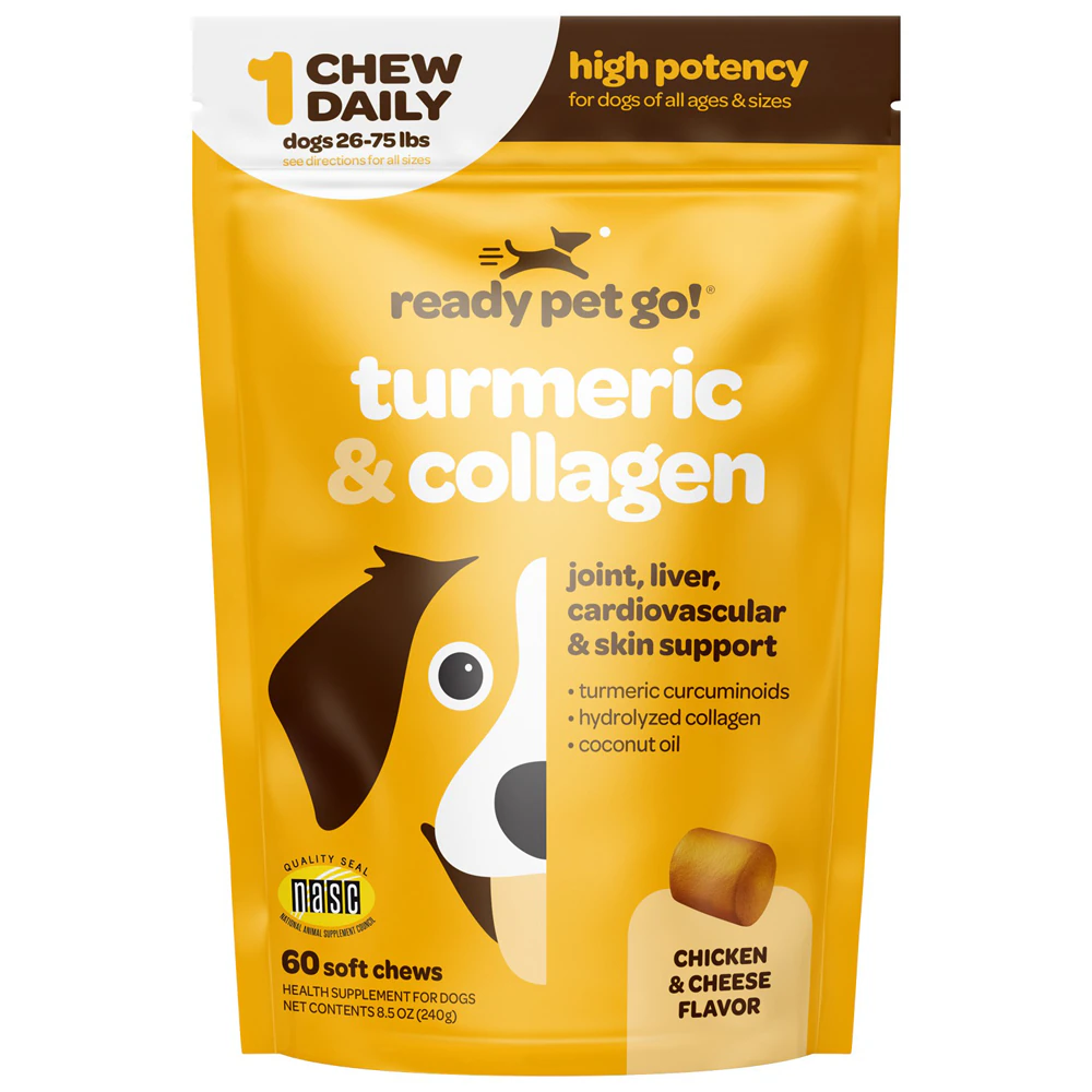 Ready Pet Go! Turmeric & Collagen for Dogs Chicken & Cheese -- 60 Soft Chews