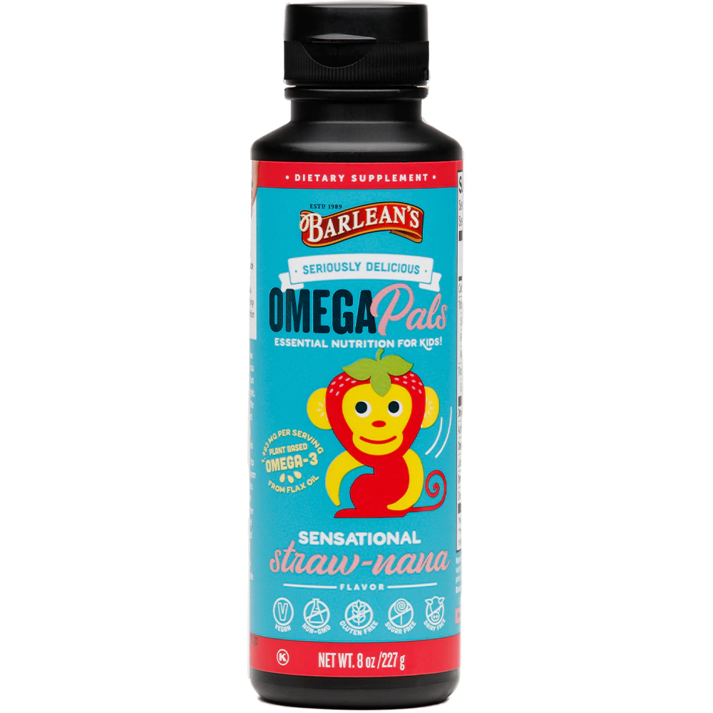 Barlean's Kids Omega Pals Flaxseed Oil Vegan StrawNana -- 1483 mg - 8 fl oz