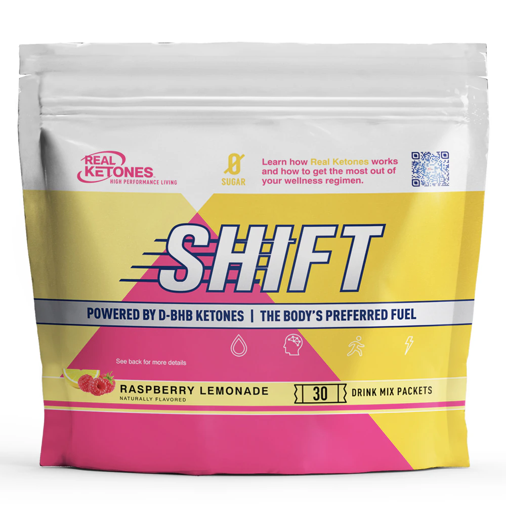 Real Ketones Shift Keto D-BHB Ketones Raspberry Lemonade -- 30 Packets