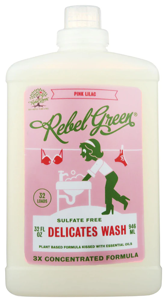 Rebel Green Delicates Wash Laundry Detergent Pink Lilac -- 32 fl oz