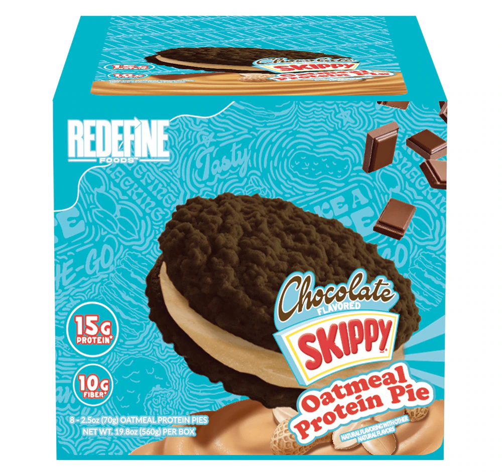 Redefine Foods Oatmeal Protein Pie Skippy Chocolate Peanut Butter -- 8 Bars