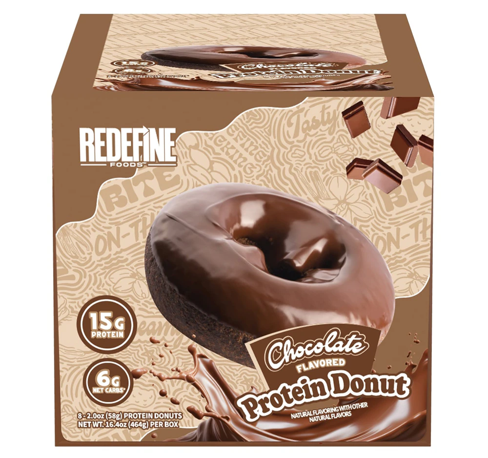 Redefine Foods Protein Donut Chocolate -- 8 Donuts