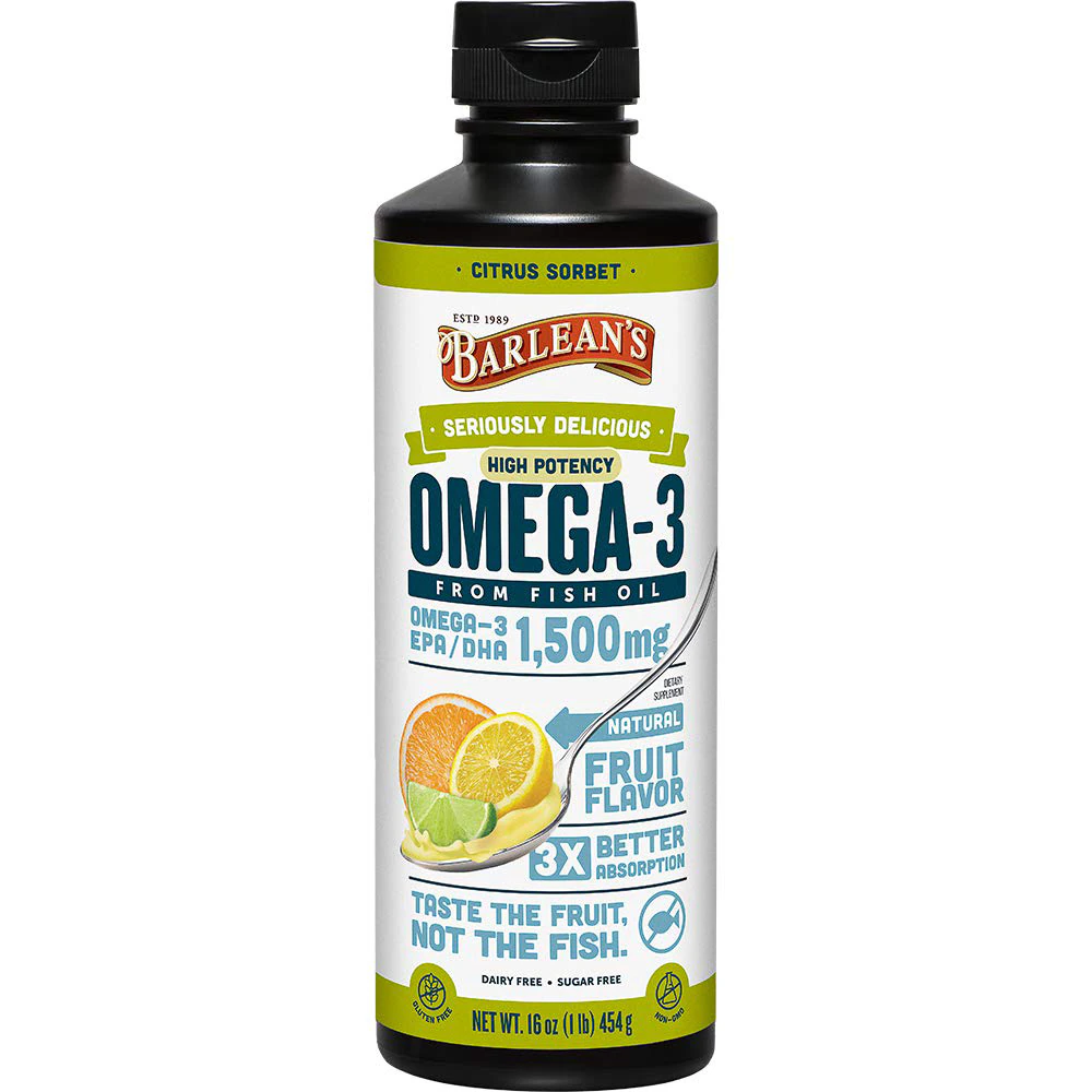 Barlean's Omega-3 High Potency Fish Oil Citrus Sorbet -- 16 fl oz