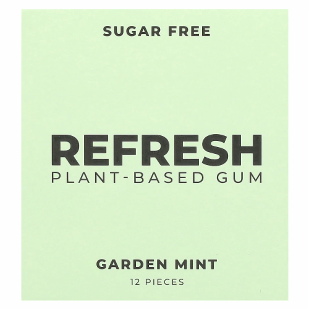 Refresh Gum Plant-Based Sugar Free Gum Garden Mint -- 12 Pieces