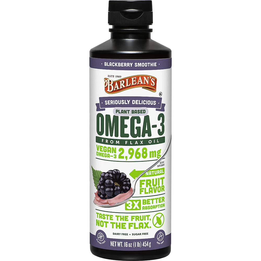 Barlean's Omega-3 Plant-Based Flax Oil Blackberry Smoothie -- 16 oz